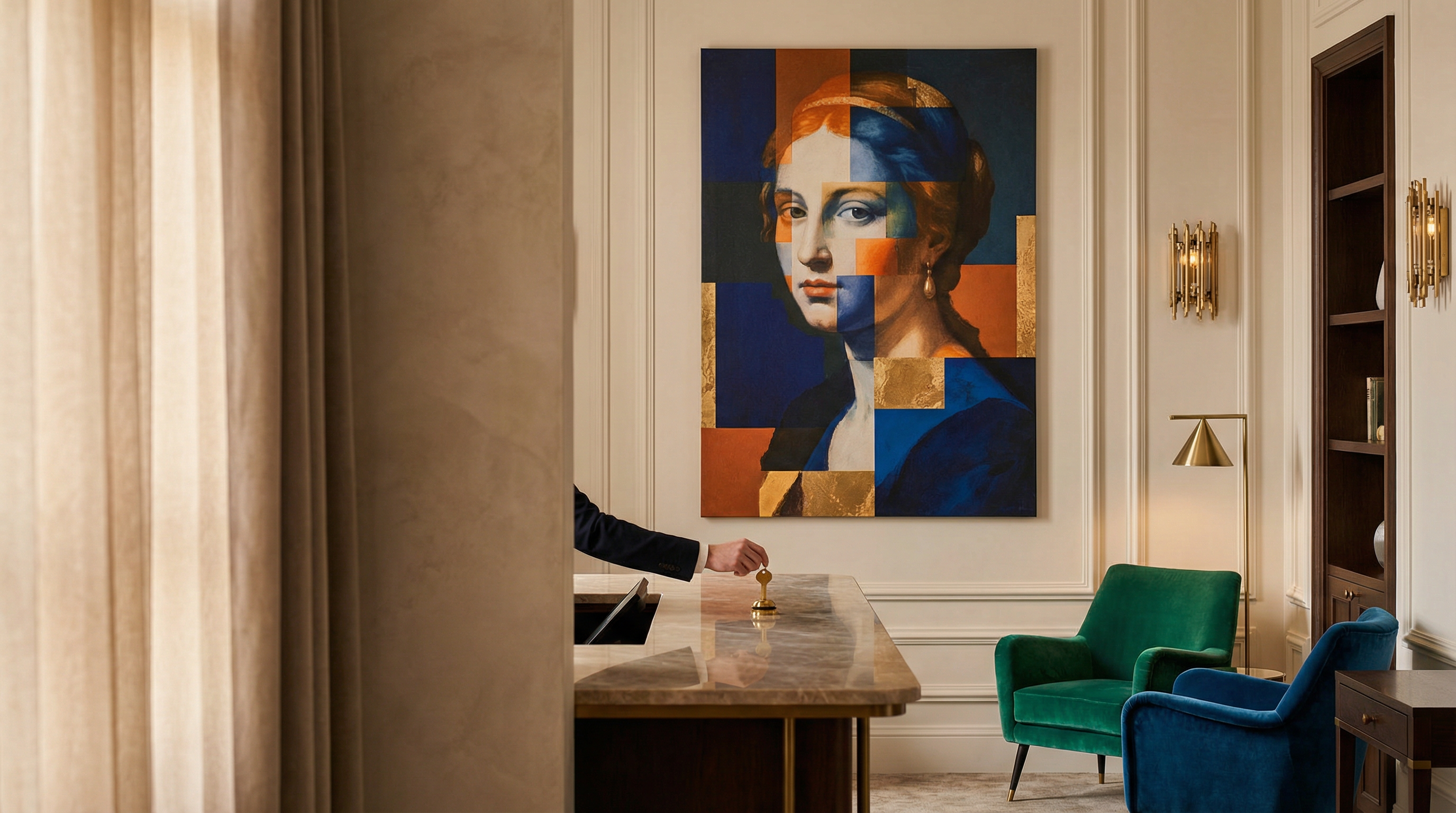 Luxury interior with statement art piece